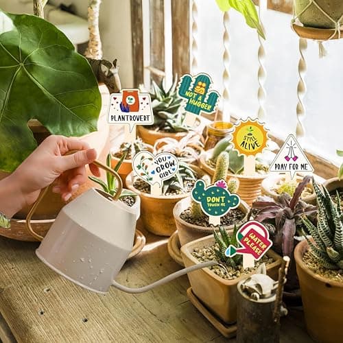 JIAANNING Plant Labels for Outdoor Garden Waterproof, 17 Pack T-Type Garden Markers Sign, Funny Wooden Plant Labels for Seedling Potted Herbs Flowers Vegetables, Plant Identification Stakes (Funny) - Thumbnail 3