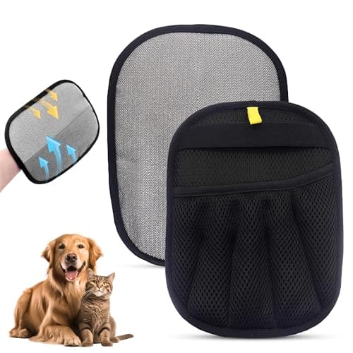 Niblomia Pet Hair Removal Glove,Pet electrostatic Hair Removal Gloves, Washable Reusable Dogs Cats Hair Grooming Tools Gloves for Furniture Bed Sheets Couch Clothes Fabric Car Seats