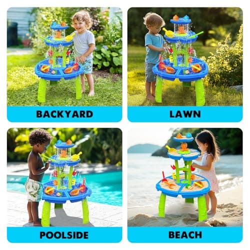 CozyBomB™ Water Table for Toddlers 3-5 | Outdoor Toys Water Play Table, Magnetic Fishing Toy Game, Summer Splash Pond Showers Sand Activity, Sensory Party Birthday Gift Kids Ages 4-8 9-12 - Thumbnail 5