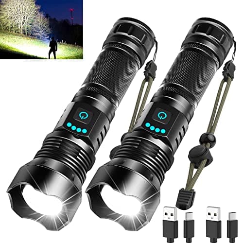 Foleto Rechargeable LED Flashlights High Lumens,Super Bright Flashlight, Powerful Tactical Handheld Flash Light, 5 Modes Zoomable Waterproof Flash Lights for Camping, Emergency - Image 1