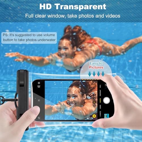 PEDVSTY Waterproof Phone Pouch 2 Pack, IPX8 Waterproof Phone Case for iPhone Galaxy Pixel Up to 7.2", Cell Phone Dry Bag Beach Vacation - Thumbnail 3