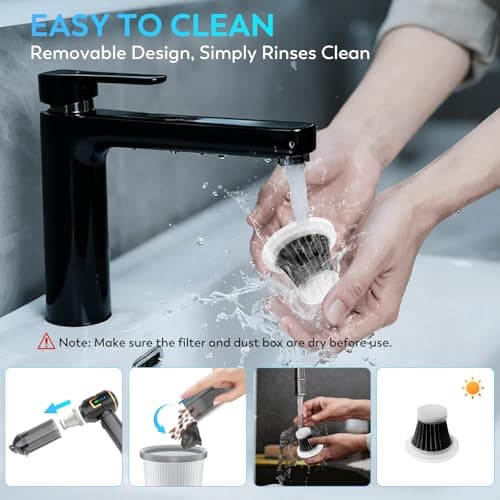 KedeeSparkle Car Vacuum Cleaner, 22000PA High Power Portable Handheld Car Vacuum & Air Duster, Mini Cordless Vacuum with LED Display, for Home, Office, Camping (Black Golden) - Thumbnail 4