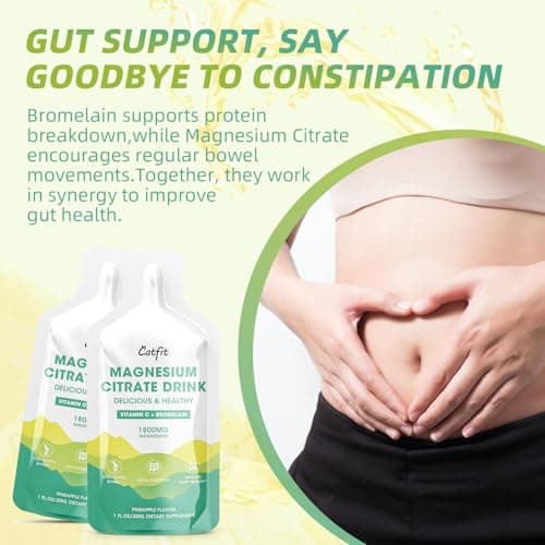 Magnesium Citrate Drink Supplement,Magnesium Drink with Bromelain,Vitamin,Zinc and Sodium for Zzz and Gut Support - Thumbnail 5