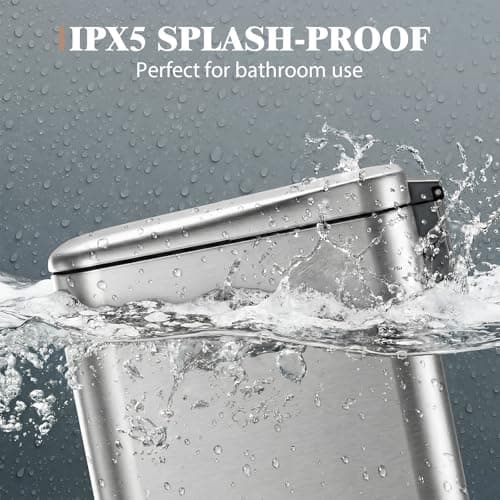 Halituny Small Bathroom Trash Can w/Lid Soft Close, 6 Liter/1.6 Gallon Stainless Steel Garbage Can w/Inner Bucket, Trash Bin Waste Basket for Kitchen, Bedroom, Living Room, Office, Toilet, Silver - Thumbnail 5