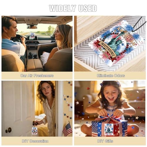 Car Air Fresheners USA 250th Anniversary Ornament Merchandise, Hanging Car Accessories Interior for 250 Year Party Decor American Patriotic Collectors US Citizens 4th of July Decorations Gifts - Thumbnail 5