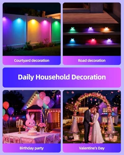 oneup 150FT Permanent Outdoor RGB Lights, Smart Rainbow Christmas Light with App/Remote Control,Waterproof,16M Colors, LED Eaves Lights for House Roof Garden Christmas Party Decor - Thumbnail 4