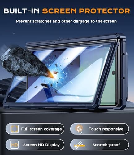 LEIAU for Samsung Galaxy Z Fold 7 Wallet Case - Heavy Duty Armor with 4 Card Holder Kickstand & Camera Cover | RFID Blocking Anti-Slip Business Design Blue - Thumbnail 4