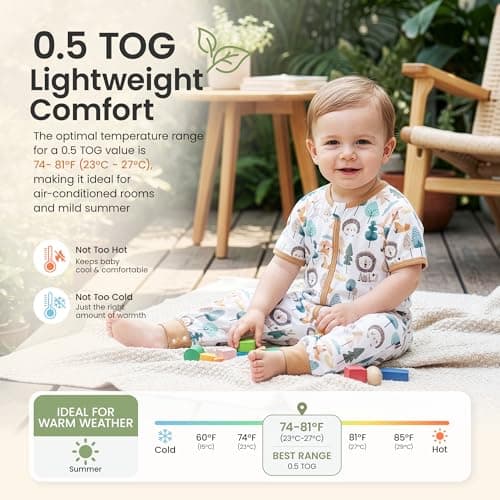 i-baby Outlast® Toddler Sleep Sack with Legs, 0.5 TOG Lightweight Muslin Baby Wearable Blanket, Walker Sleeping Sack with Outlast Temperature Regulation, Sleeping Bag with 2-Way Zipper 9-12M - Thumbnail 5
