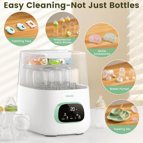 MOLWAY【Upgraded】Bottle Washer Pro, All-in-One Baby Bottle Washer and Sterilizer & Dryer, Cleaning Machine for Bottles, Pump Parts & Baby Essentials, Effortless Care, Replaces Hand Washing - Thumbnail 5