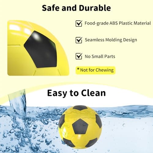 JoyBruko Interactive Dog Toys Treat Dispensers - Giggle Squeaky Dog Soccer Ball Rewards Puzzle to Keep Them Busy, Mental Stimulation Enrichment Food Dispensing for Small Medium Large Breeds, Yellow - Thumbnail 5