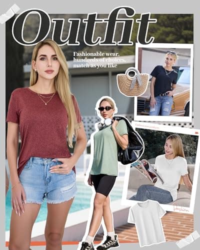 GAYHAY Yellow T Shirts for Women - Short Sleeve Spring Summer Tops Soft Basic Tees Beach Vacation Clothes for Casual 2026 - Thumbnail 4