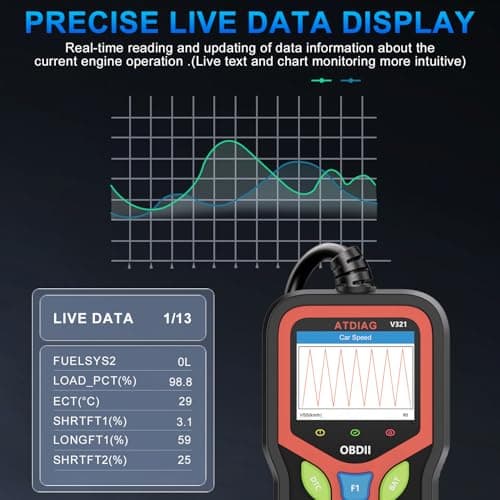 OBD2 Scanner Diagnostic Tool, Check Engine Lights and Clear Vehicle Trouble Code, Battery Start Test, Live Data, Cloud Printing, Freeze Frame, Car Scanner for All OBDII Vehicles Since 1996 - Thumbnail 5