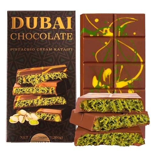Zontixyrl Dubai Chocolate Bar Pistachio– 7.05oz Rich Milk Chocolate with Creamy Pistachio Filling & Crispy Kadayif, Middle Eastern Indulgence Gourmet Dessert for Gifting and Special Occasions - Image 1