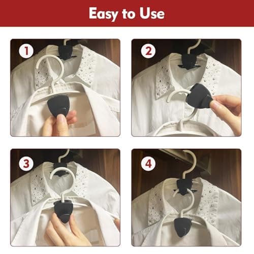 Latoxcaa Space Saving Hanger Hooks 20Pcs, Upgrade Heavy Duty Space Saver Hangers Connector Hooks for Clothes, Premium Hanging Closet Organizer for Dorm, Ganchos para Colgar Ropa, Black - Thumbnail 4