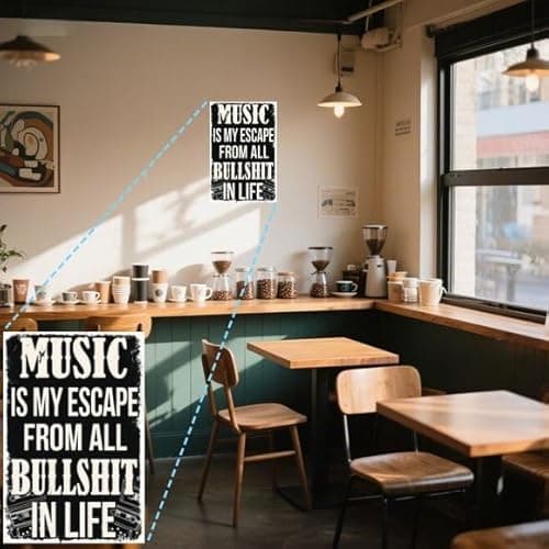 Carastora Vintage Rock Music Tin Sign – Rustic Metal Wall Art for Man Cave, Garage, Bar, Music Room, 8x12 Inch Retro Decor for Home or Studio - Thumbnail 4