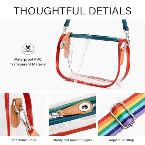 CLUCI Clear Bags for Women,Small Clear Purse,Clear Crossbody Bag,Clear Shoulder Bag for Concerts Sports Events Festivals - Thumbnail 6