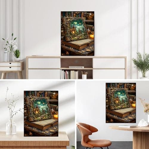 Lophomie Book Diamond Art Kits for Adults, 5D Magic Book Diamond Painting Kits for Adults Beginners, DIY Full Drill Round Gem Arts Crafts for Home Wall Decor 12x16 Inch - Thumbnail 3