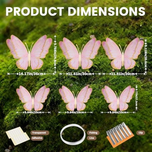 3D Butterfly Wall Decor - Gold Paper Butterflies Sticker for Balloon Arch Garland & Cake Topper - Removable Mural Decals for Baby Shower, Wedding, Nursery & Girls Room Decoration (Pink) - Thumbnail 5