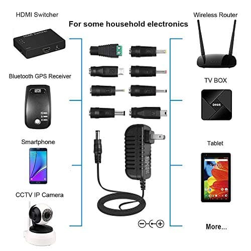 Universal AC DC 5V 1A 2A/2000mA Power Supply Cord Adapter Charger with 8 Variable Plug Tips (Include 5.5mm / 3.5mm / mini USB/Micro USB / 4.7mm Switching Connector) - Thumbnail 3