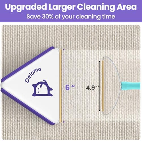 Multi-Use Pet Hair Removal Tool: DELOMO Handheld Fur Rake Scraper – Metal Side for Deep Cleaning on Carpets, Rugs & Car Mats, and Rubber Side for Gentle Cleaning on Couches – Ideal for Pet Homes - Thumbnail 5