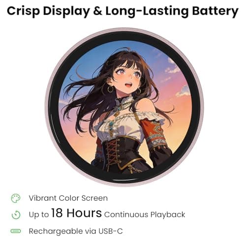 Electronic Anime Display Pin | 1.85” Touchscreen Digital Badge with App & Bluetooth Image Upload, Wearable Electronic Pin for Daily Outfits, Concert Support & Anime Conventions (rose gold) - Thumbnail 5