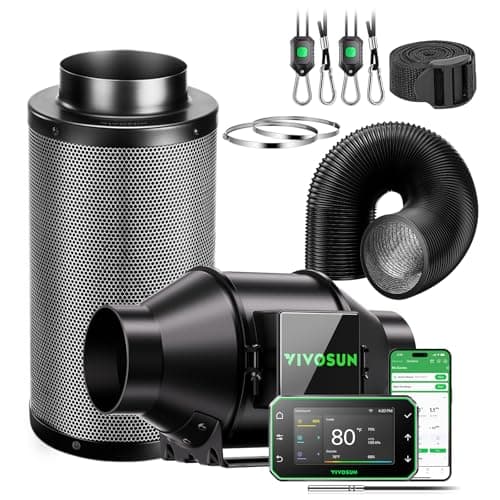 VIVOSUN Smart Air Filtration PRO G4 Kit 4", AeroZesh G4 Inline Duct Fan w/GrowHub E42A+ Temp. Humidity WiFi-Controller, Carbon Filter & Ducting, Cooling & Ventilation System for Grow Tent, Hydroponics - Image 1