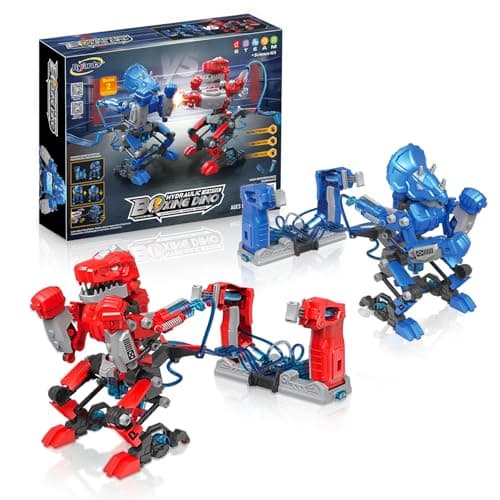 RiteHold Hydraulic Boxing Bots, STEM Building Kit for Kids, Build 2 Hydraulic-Powered Battle Robots, STEM Educational Fighting Robot Toy Set, Christmas Birthday Gift for Boys & Girls Ages 8-18 Adults