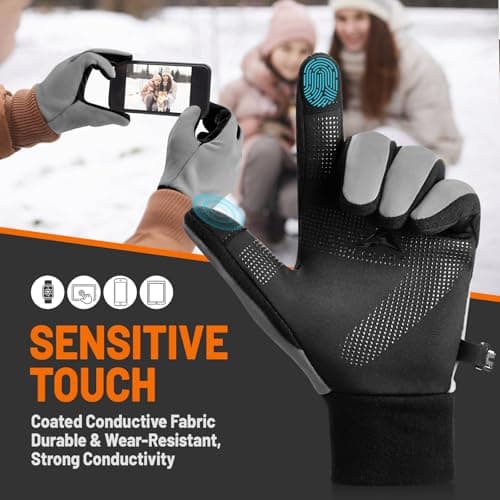 GXCROR Winter Gloves with Windproof & 3M Thermal Insulation, Touchscreen & Anti-Slip, Ideal for Running, Cycling, Hiking, Driving, and Outdoor Activities - Thumbnail 5