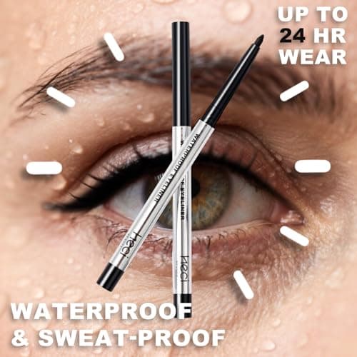 HECI BEAUTY Sharpenable Gel Eyeliner Pencil, Multi-Use Longwear Eyeliner Pencil, Ultra-Smooth Tip Eye Makeup with Up to 24HR Wear, Waterproof & Smudge-Proof -Black - Thumbnail 3
