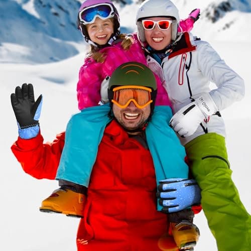 Odtmger Warm and Breathable Snow Gloves - Waterproof and Anti-Slip Ski Gloves for Boys & Girls, Men & Women - Thumbnail 6