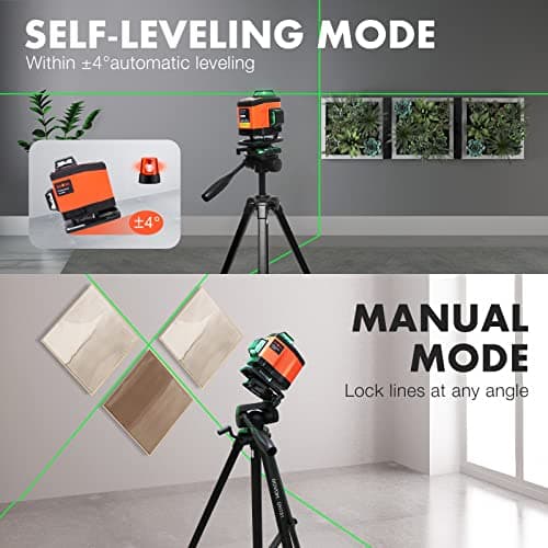 DOVOH 4x360° Laser Level 360 Self Leveling, 16 Line Laser Leveler for Construction Floor Tiling and Ceiling Rechargeable Green Beam 4D Plane Magnetic Bracket Included, K4-360G - Thumbnail 2
