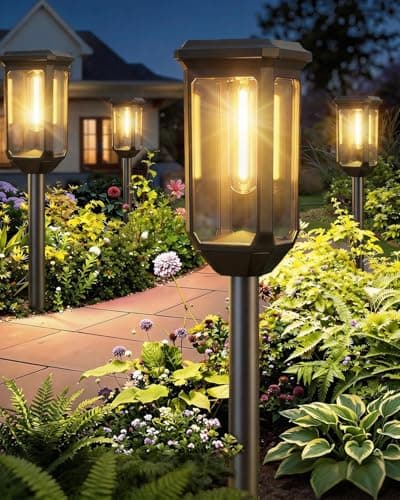 Tenmiro-Solar-Pathway-Lights-Outdoor-8-Pack-LED-Solar-Powered-Garden-Lights-Waterproof-IP65-Auto-On/Off-Outdoor-Light-for-Yard-Lawn-Patio-Path-Walkway-Driveway-Landscape-Lighting-Decor-3000K - Image 1
