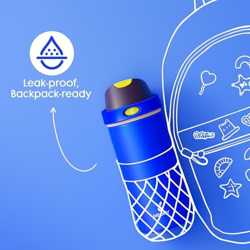 18 oz Insulated Water Bottle for Kids: Meoky Stainless Steel Water Bottle with 2-in-1 Straw and Spout Lid - Leak Proof, Cold for 24 Hours, BPA-Free for Boys School Sports, Celestial Sphere - Thumbnail 5