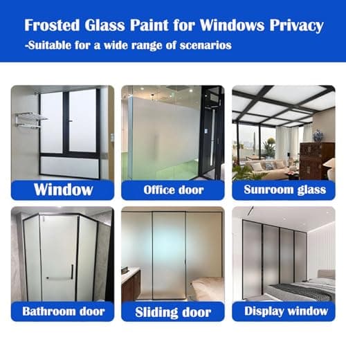 Frosted Glass Paint, Privacy Window Paint With Tools, 16Oz, Waterproof & UV Resistant for Glass Surface in Bathroom, Kitchen, Room, Sliding Doo - Thumbnail 6