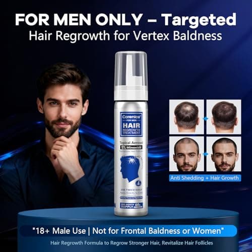 5% Topical Minoxidil Foam, Aerosol Minoxidil for Men, Infused with Biotin, Hair Growth Treatment, Supports Thicker and Fuller Hair & Beard Unscented (Minoxidil Foam, 8.44oz, 4 Months Supply) - Thumbnail 2