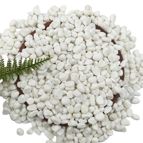 15LB White Gravel for Succulents and Cactus, 0.6 Inch Natural Unpolished Crushed River Rocks for Plants, Vases, Aquariums, Terrariums, Planters, Outdoor Gardening & Landscaping Decorative Stones - Image 1