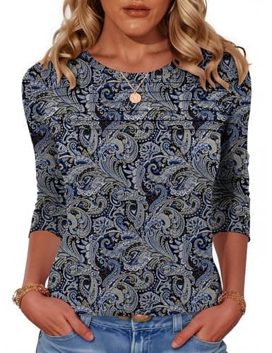 Blingfit Shirts for Women Spring Long Sleeve Tunic Tops Business Casual Fall Fashion Clothes Crew Neck Work Tees Loose Fit Dressy Top S - Image 1