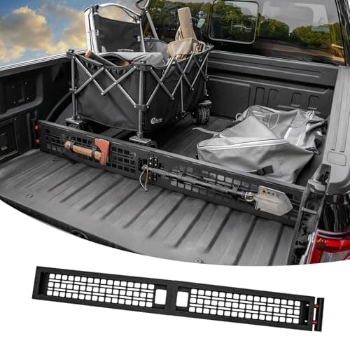 Maxzina Truck Bed Divider Compatible with 2015-2026 F150 2024-2025 F150 Lightning Cargo Divider Trunk Organizer Aluminum Alloy Luggage Divider Replacement with Molle Panel for 2025 F-150 Accessories