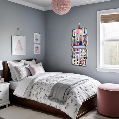 Miiinaps Baby Girl Hair Bow Organizer Bag - Multi-Pocket Hair Accessories Storage with Hanging Hook and Transparent Pockets for Hair Clips, Headbands, Scrunchies, Portable Travel Carrying Case (Pink) - Thumbnail 5