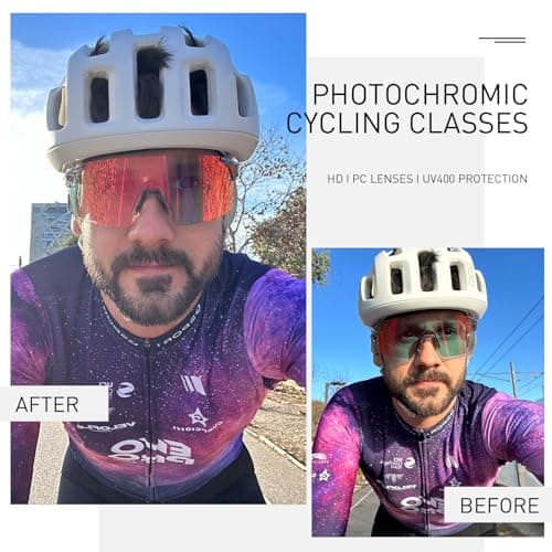 SCVCN Photochromic Cycling Glasses Frameless Sports sunglasses for Men Women - Ideal For Baseball, Bike, Golf, Fishing, Running - Thumbnail 2