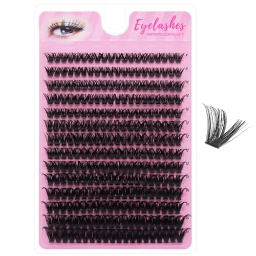 DIY Lash Extension Kit, 280PCS 80D Individual Cluster Lashes, Mixed Length 8–16mm Eyelash Extensions, At Home Lash Extensions for Natural Full Volume Look - Image 1