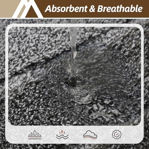 COSY HOMEER Bathroom Rugs 24"x17", Ultra Soft Absorbent Bath Mat with Non-Slip TPR Backing, Machine Washable Shaggy Rug for Bathroom Floor, Dark Gray - Thumbnail 4