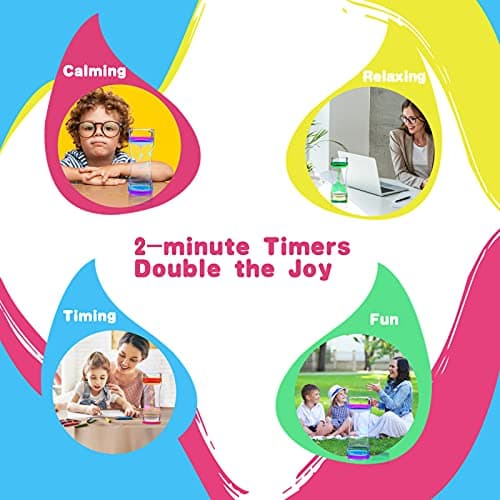 Cucue 2 Pack Liquid Motion Bubbler - Sensory Toys for School, Home, Office - Colorful Liquid Hourglass for Calming & Relaxing - Gifts for Kids & Adults -New Model 6.7x2.6in - Thumbnail 6