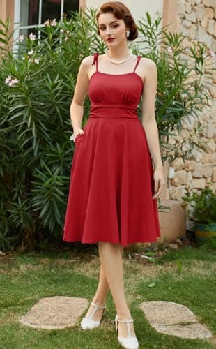 Belle Poque Women's Vintage Tea Party Cocktail Dress Knee Length Kawaii Dress Pink Floral Dress Spring Summer XL - Thumbnail 2