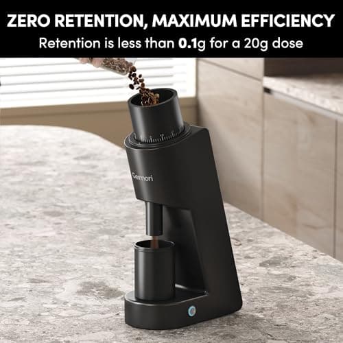 Single Dose Coffee Grinder,Wirsh Geimori GU38 Coffee Grinder with 38mm 6-Core Stainless Steel Conical Burr, 0.01mm Stepless Adjustment, Low Retention Espresso Grinder with Magnetic Dosing Cup,Upgrade - Thumbnail 4
