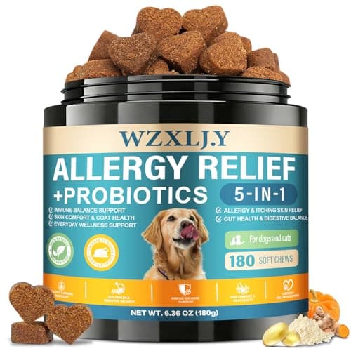 Dog Allergy Chews, Allergy Immune Bites for Dogs, Itching Skin Relief, Itchy Ears, Anti Itch, Paw Licking Treatment, Seasonal Allergies, Dog Probiotics for Digestive Health & Gut Health, 180 Chews - Image 1