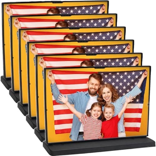 vilkok 6x4 Acrylic Sign Holder, 6 Pack Horizontal Double-Sided Display Stand, Clear Table Menu Holder for Offices, Events, Retail Stores - Image 1