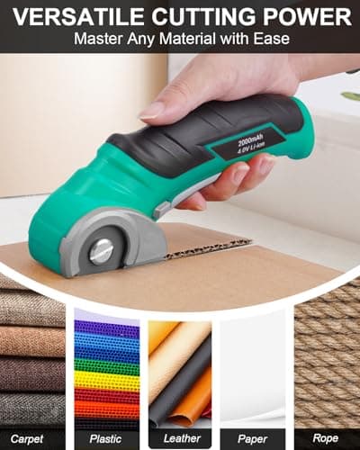 Gifts for Men Christmas Stocking Stuffers for Women Electric Box Cutter Power Shears 4V Cardboard Cutter Carpet Cutter Tool Heavy Duty Rotary Cutter for Thin Box Plastic for Birthday White Elephant - Thumbnail 3