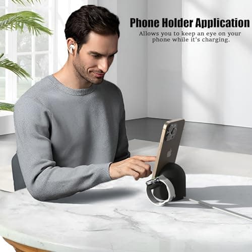 Charger Stand for Apple Watch and iPhone,USB-C Phone Charging Dock 15W Fast Charging,Support Nightstand Mode,for iPhone15/16/17/Samsung,for iwatch10/9/8/7/6/5/4/3/2/SE/Ultra/Ultra2 - Thumbnail 6