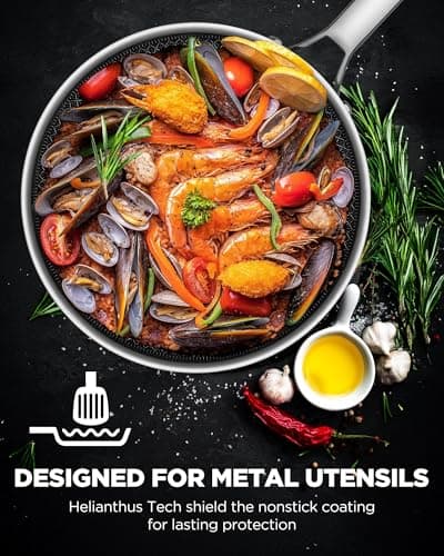 Nonstick Sauce Pan with Lid, Non-Toxic Tri-Ply Hybrid Ceramic Saucepan, 3.5 Quart Stainless Steel Pans, PFAS/PFOA/PTFE Free, Dishwasher & Oven Safe, Induction Compatible - Thumbnail 6